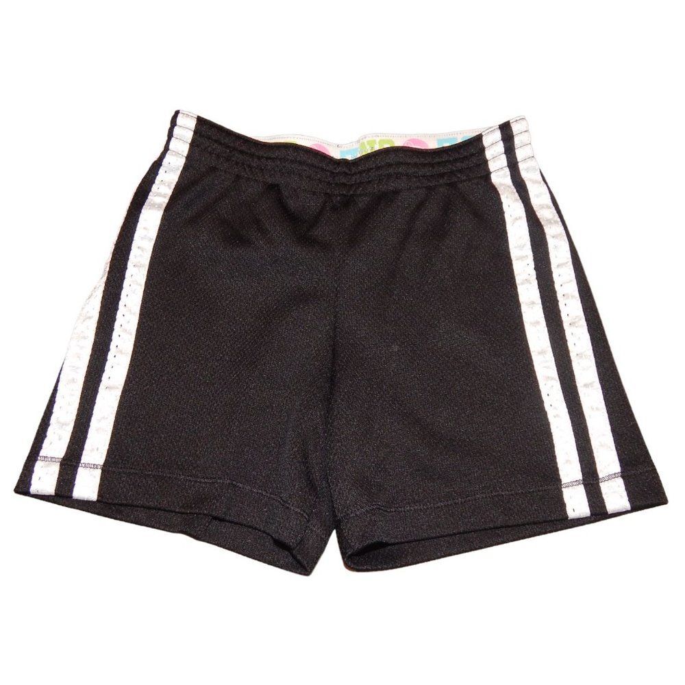 Faded Glory girls small black jersey shorts with white side stripes